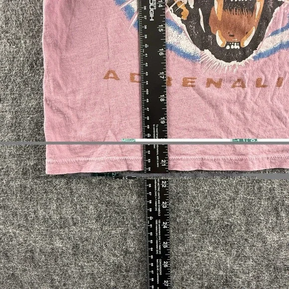 Def Leppard Adrenalize Tee Womens XXS Pink Letluv Anthropologie Band Shirt Crop - Picture 3 of 8